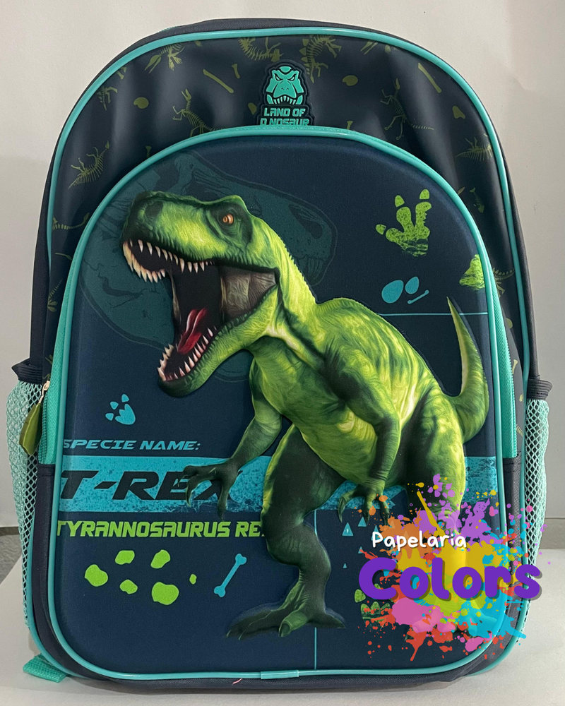 MOCHILA DINOSSAURO VERDE 3D