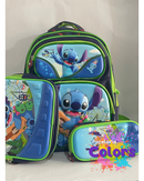 KIT MOCHILA + BOLSINHA + LANCHEIRA STITCH OHANA