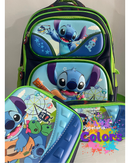 KIT MOCHILA + BOLSINHA + LANCHEIRA STITCH OHANA