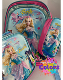 KIT MOCHILA + BOLSINHA + LANCHEIRA BARBIE PRINCESA DA ILHA
