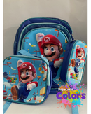 KIT MOCHILA + BOLSINHA + LANCHEIRA SUPER MARIO BROSS