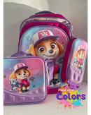 KIT MOCHILA + BOLSINHA + LANCHEIRA SKY PATRULHA CANINA