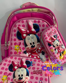 KIT MOCHILA + BOLSINHA + LANCHEIRA MINNIE